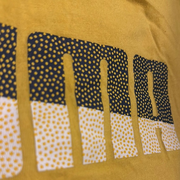 Puma Yellow and Black Short Sleeve Tee with Bold Logo - Picture 3 of 6